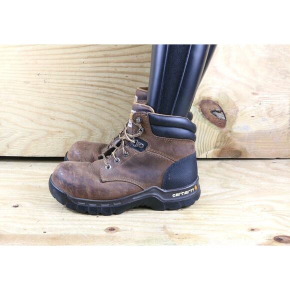 Carhartt Boots Mens 9.5M Brown Leather Work Safety Flex 6 Combat - Picture 1 of 8